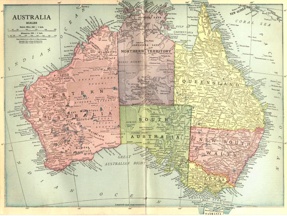 خريطة تاريخية لأستراليا
