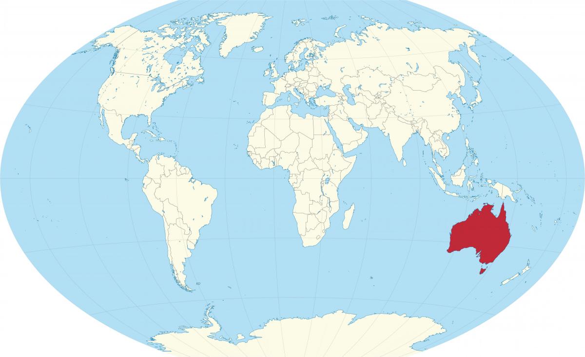 موقع أستراليا على خريطة العالم