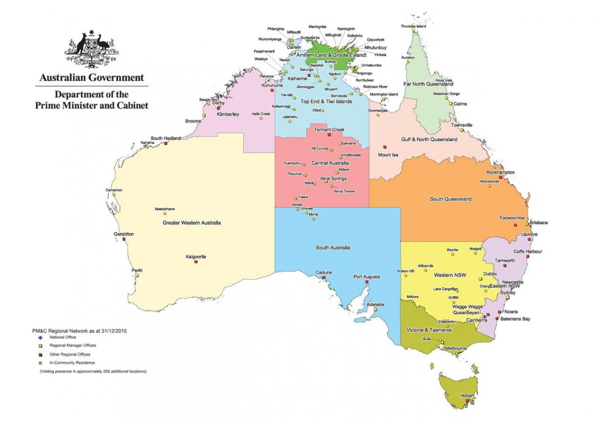 خريطة مناطق أستراليا