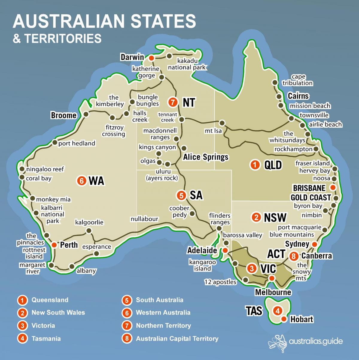 خريطة دولة أستراليا