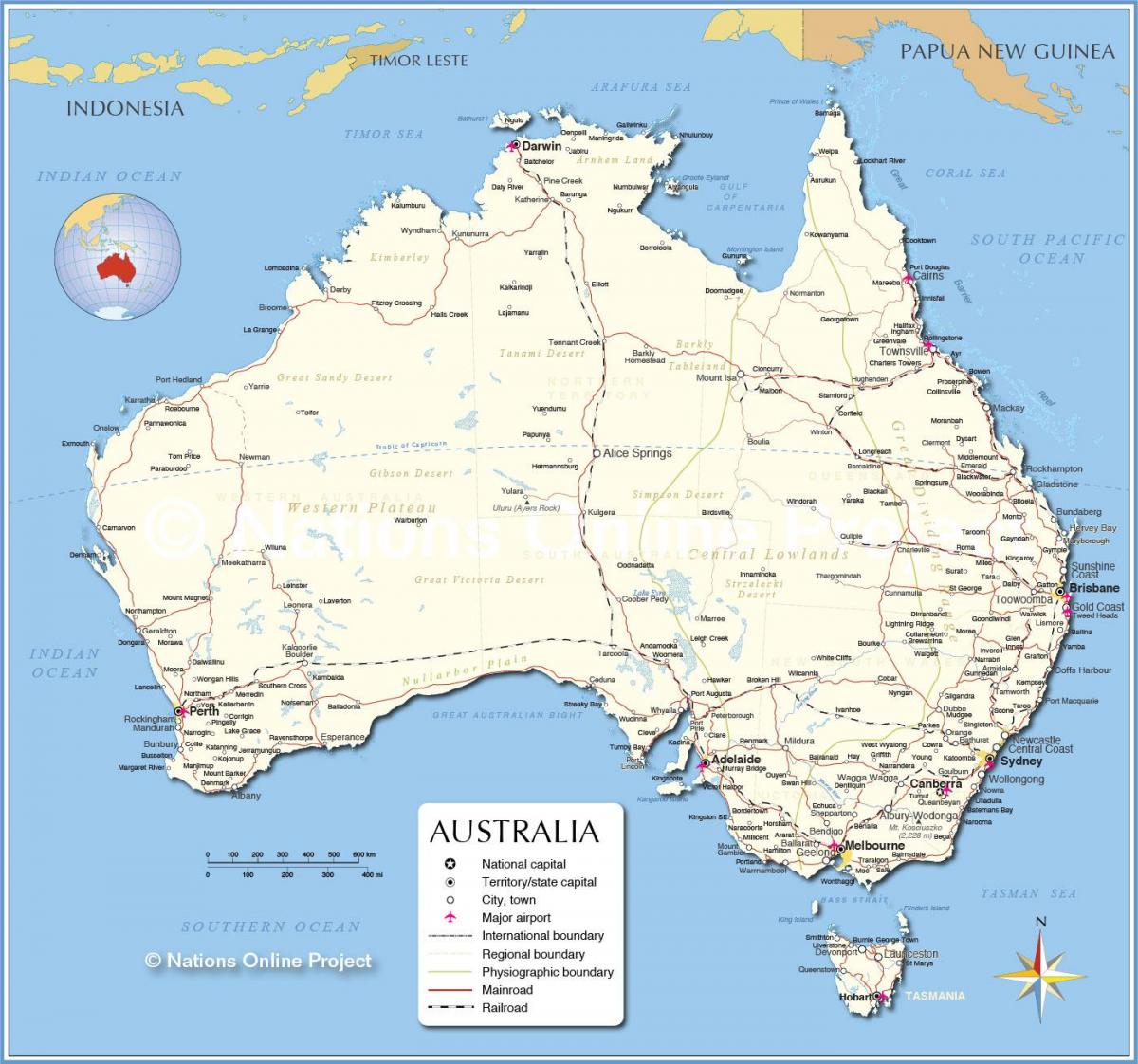 خريطة كبيرة من أستراليا
